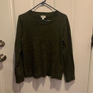 J. Crew Dark Green Gray Crew Neck Sweater